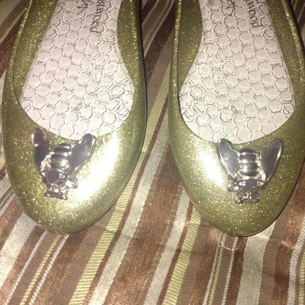 ❤️VIVIENNE WESTWOOD MELISSA Anglomania 3D Bee Light Green Ballet Flats Shoes 7.5 - Picture 4 of 9